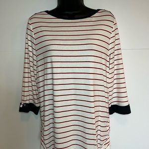 FDJ nautical 3/4 sleeve shirt.